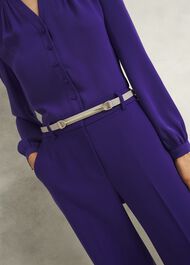 Daphne Leather Waist Belt, Light Beige, hi-res