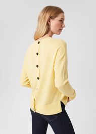 Lydia Button Jumper With Cashmere, Lemon Zest, hi-res