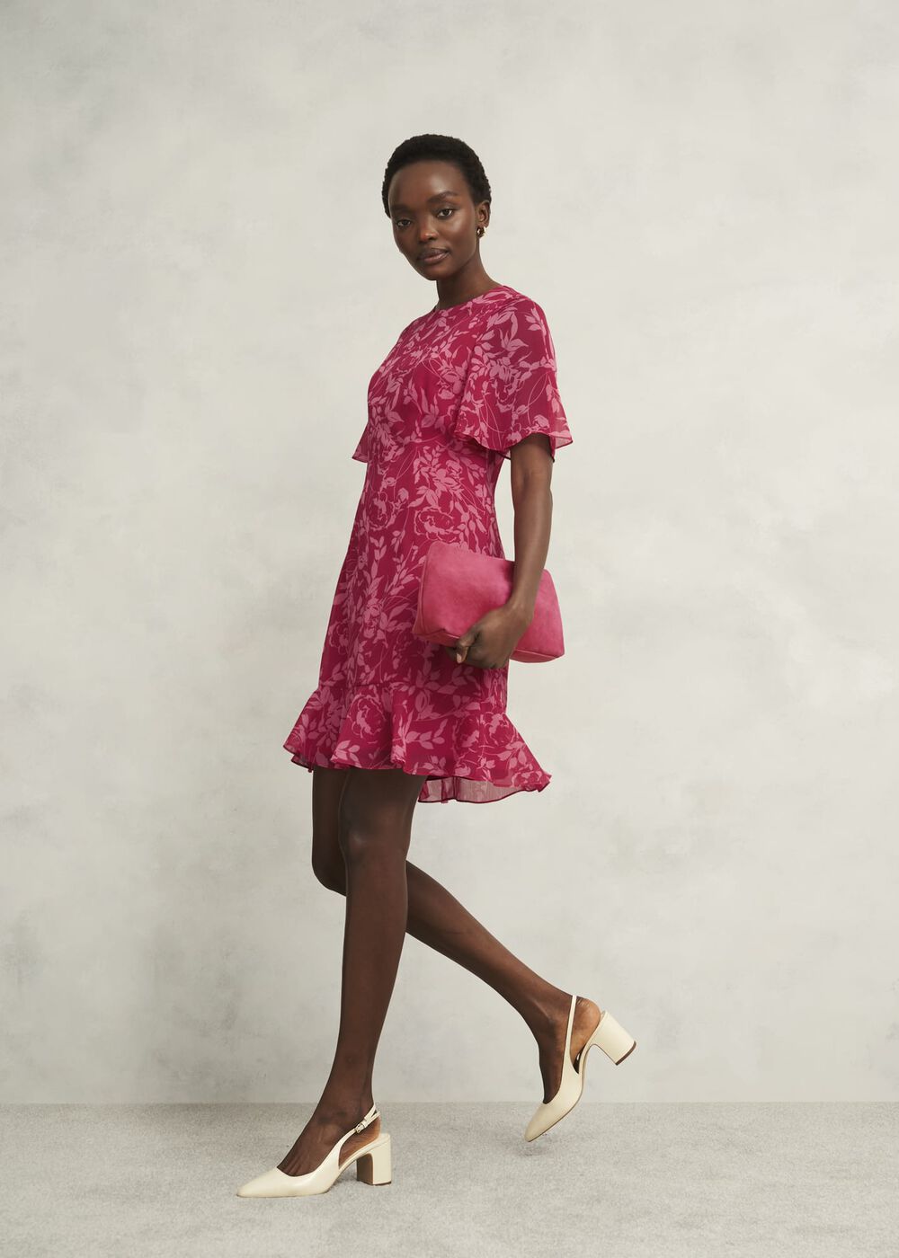 Iona Textured Dress, Pink Multi, hi-res