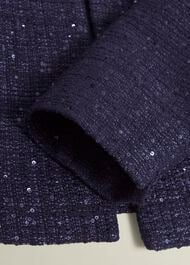Prisha Sequin Tweed Jacket, Midnight Navy, hi-res
