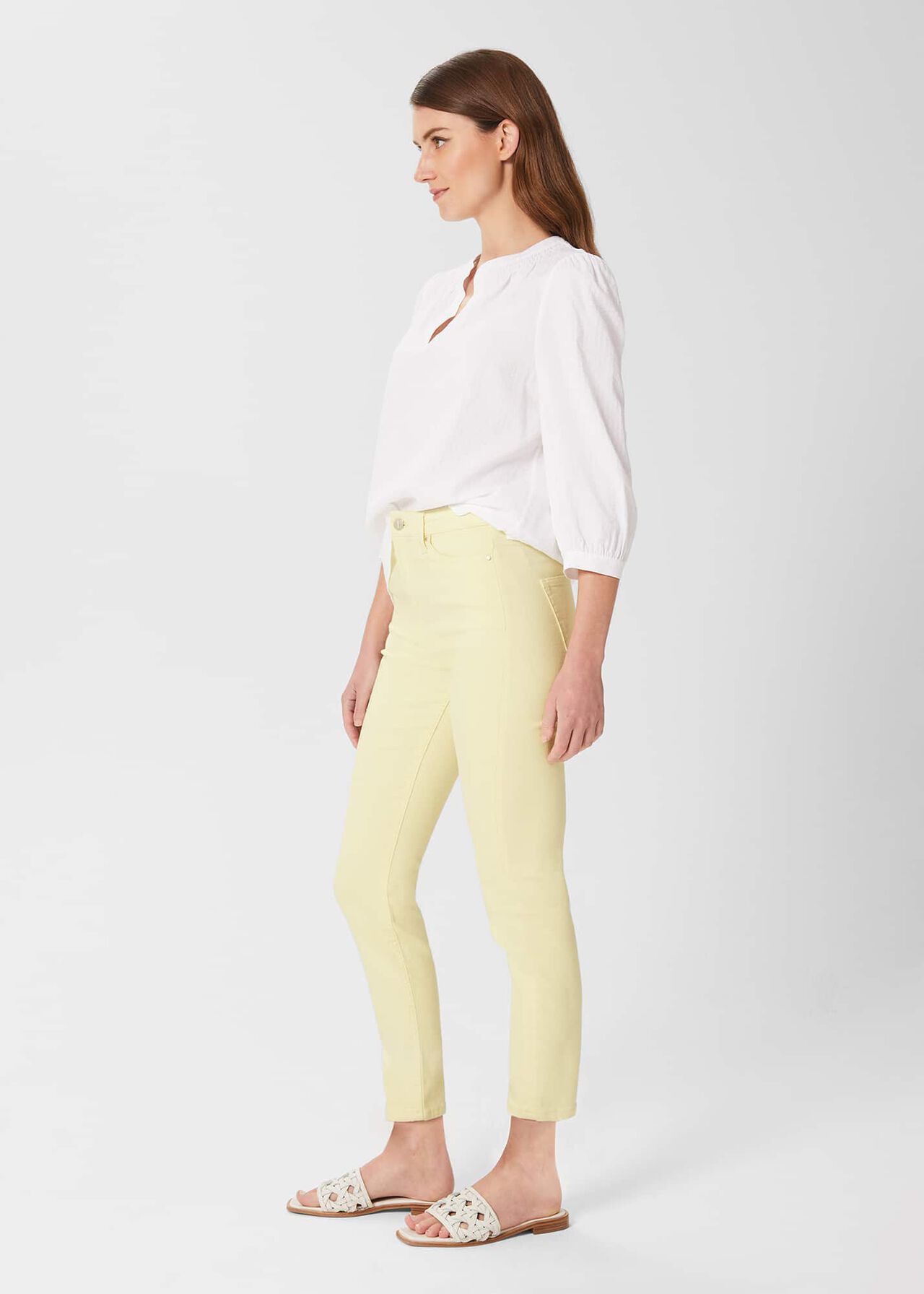 Gia Sculpting 7/8 Jeans, Light Yellow, hi-res