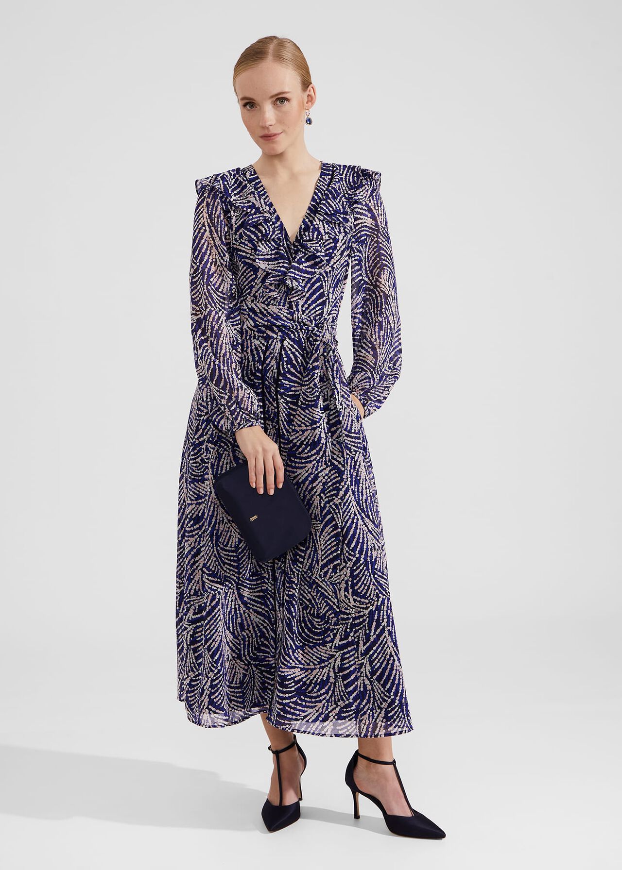 Petite Rosana Dress, Navy Blue Multi, hi-res