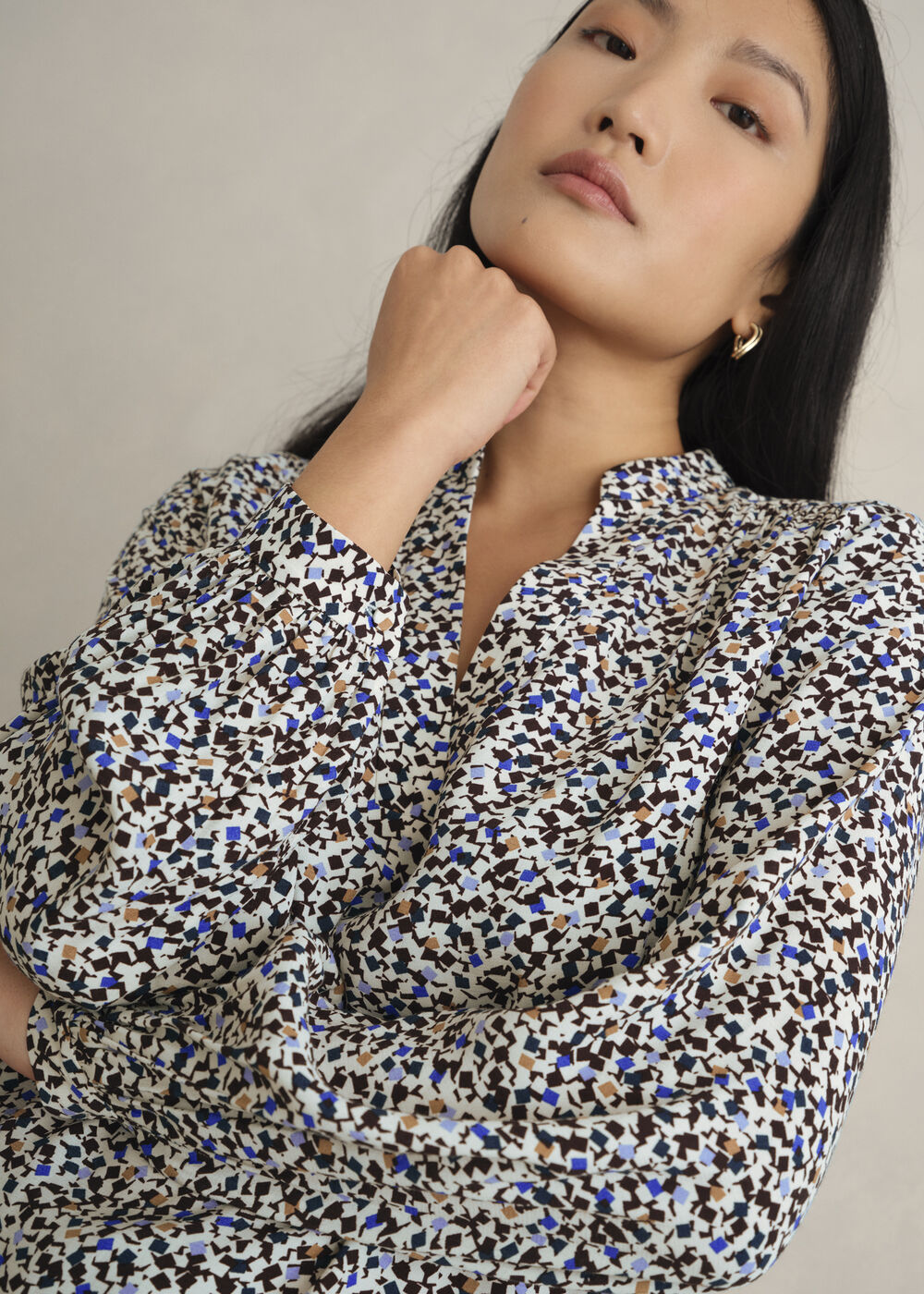 Mila Blouse, Cream Multi, hi-res