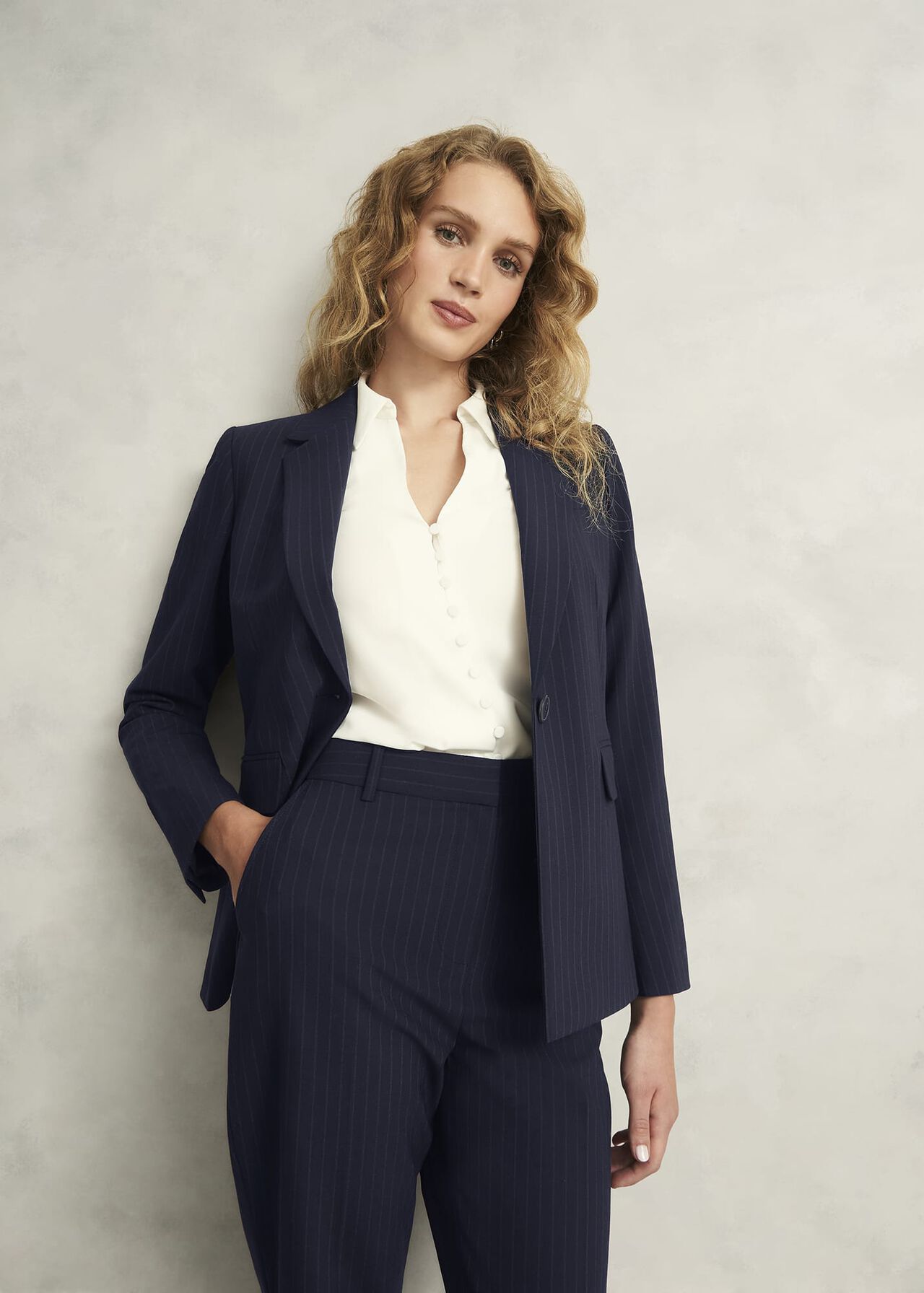 Salisbury Jacket With Wool, Navy Ivory, hi-res