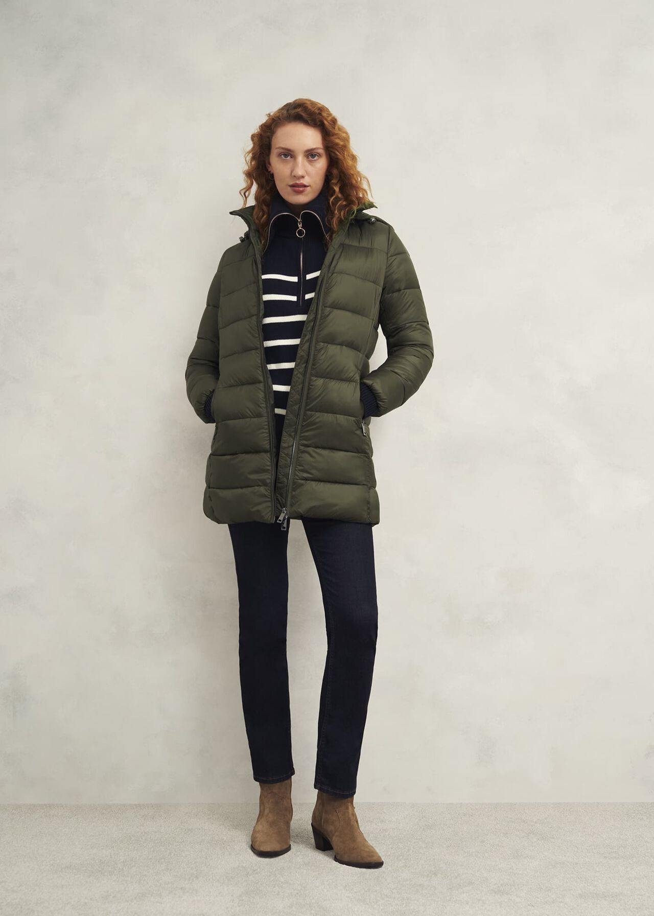 Petite Joelle Puffer, Dark Olive, hi-res