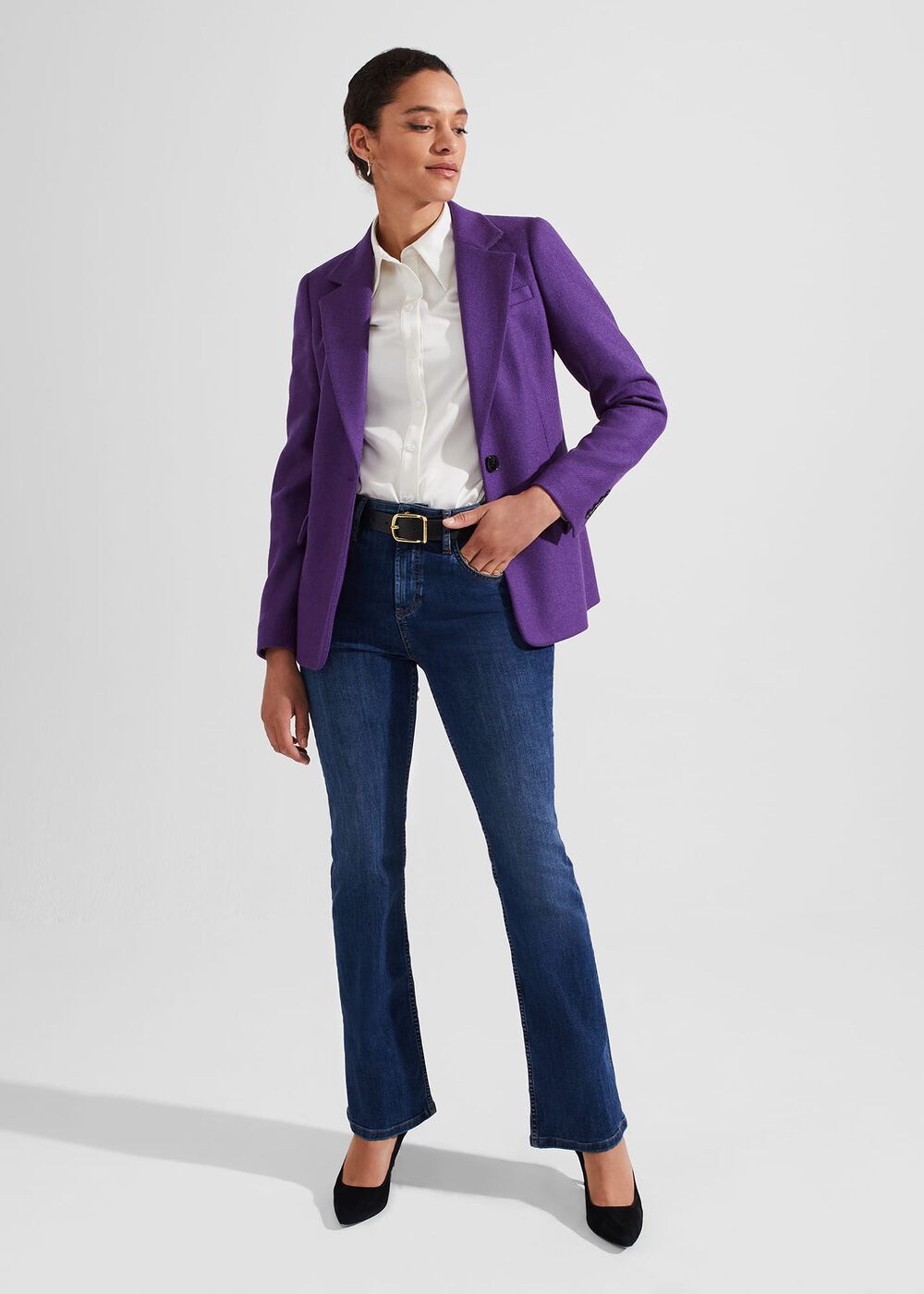 Petite Jess Wool Jacket, Indigo Purple, hi-res