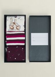 Scarf Cat Sock Set, Pink Multi, hi-res
