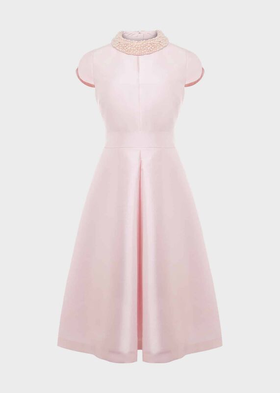 Marcella Silk Blend Beaded Dress