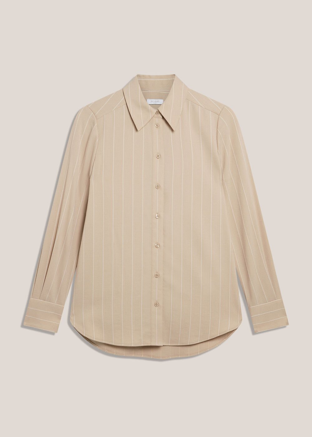 Hadley Linen Pinstripe Shirt, Neutral Ivory, hi-res