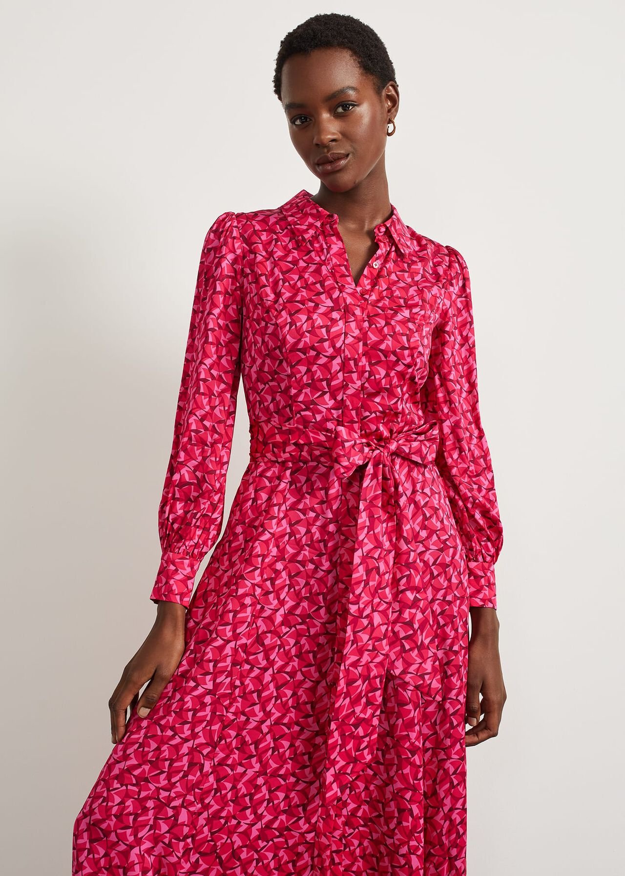 Mitford Fit And Flare Shirt Dress, Pink Multi, hi-res