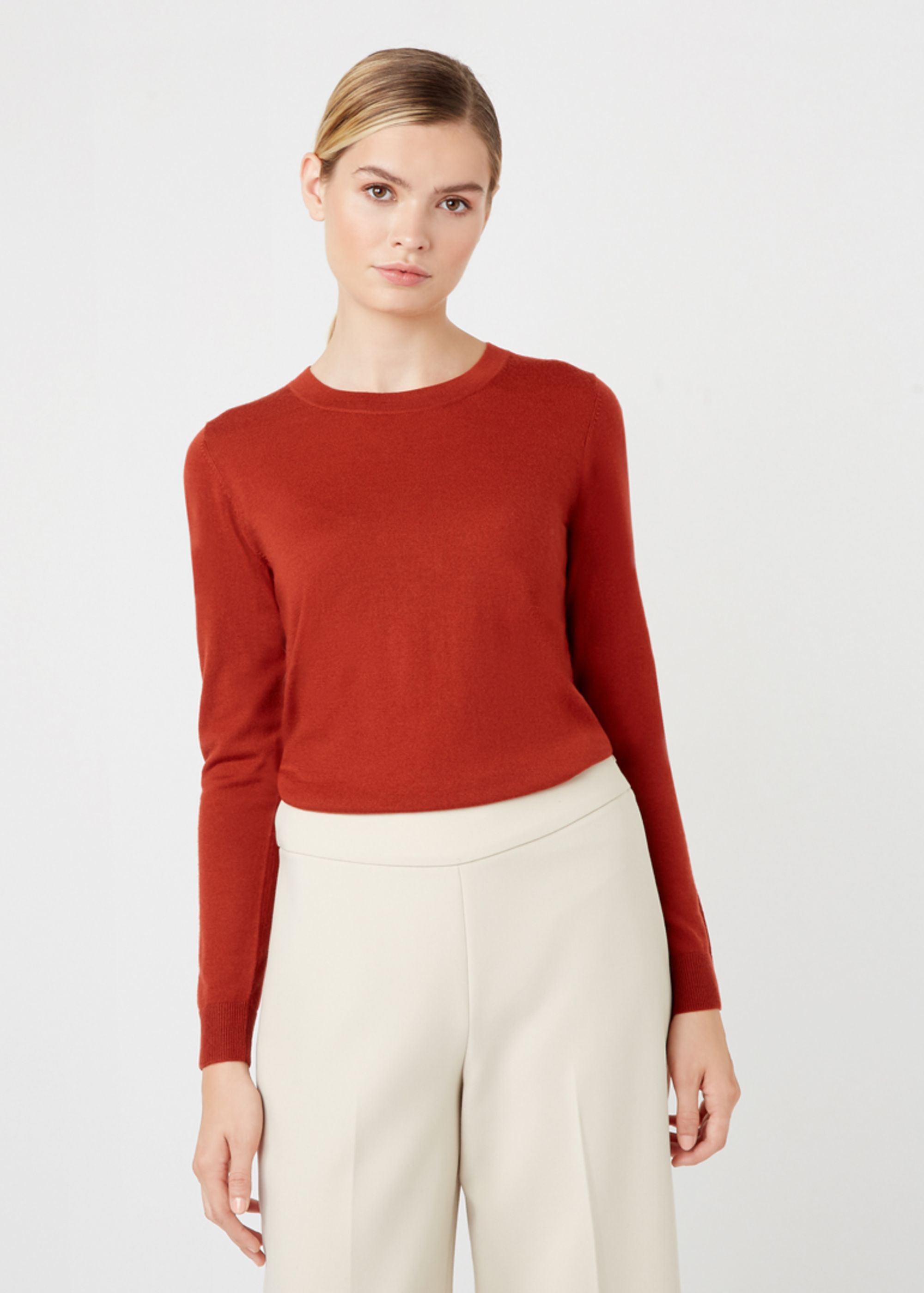 red merino wool sweater