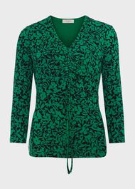 Simmy Printed Top, Green Black, hi-res