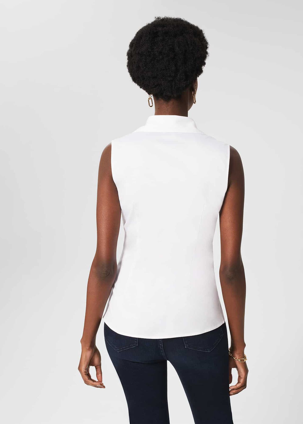 Vic Sleeveless Shirt , White, hi-res