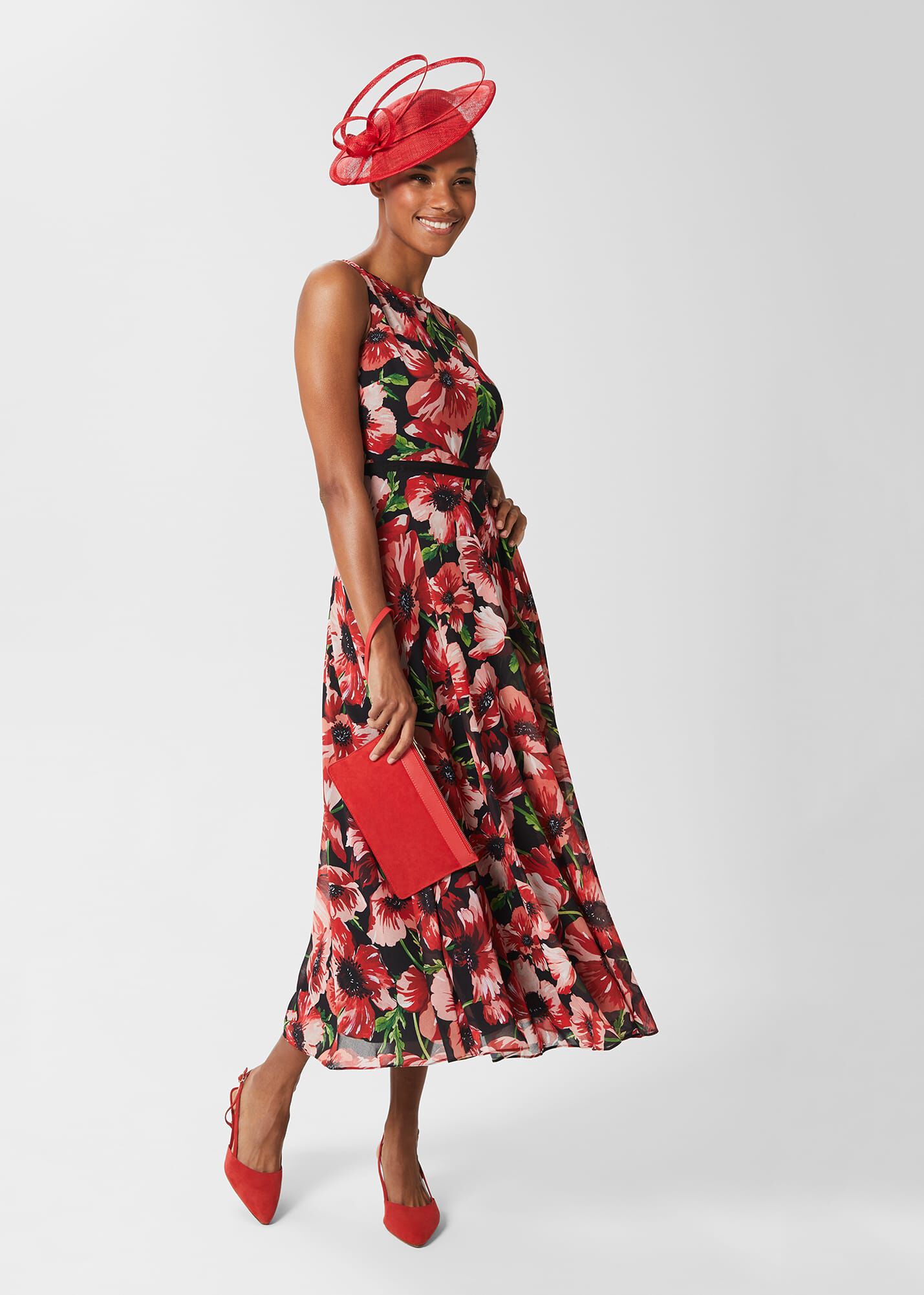 Floral dress discount with fascinator