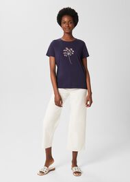 Jamie Embroided T-Shirt, Cow Parsley, hi-res
