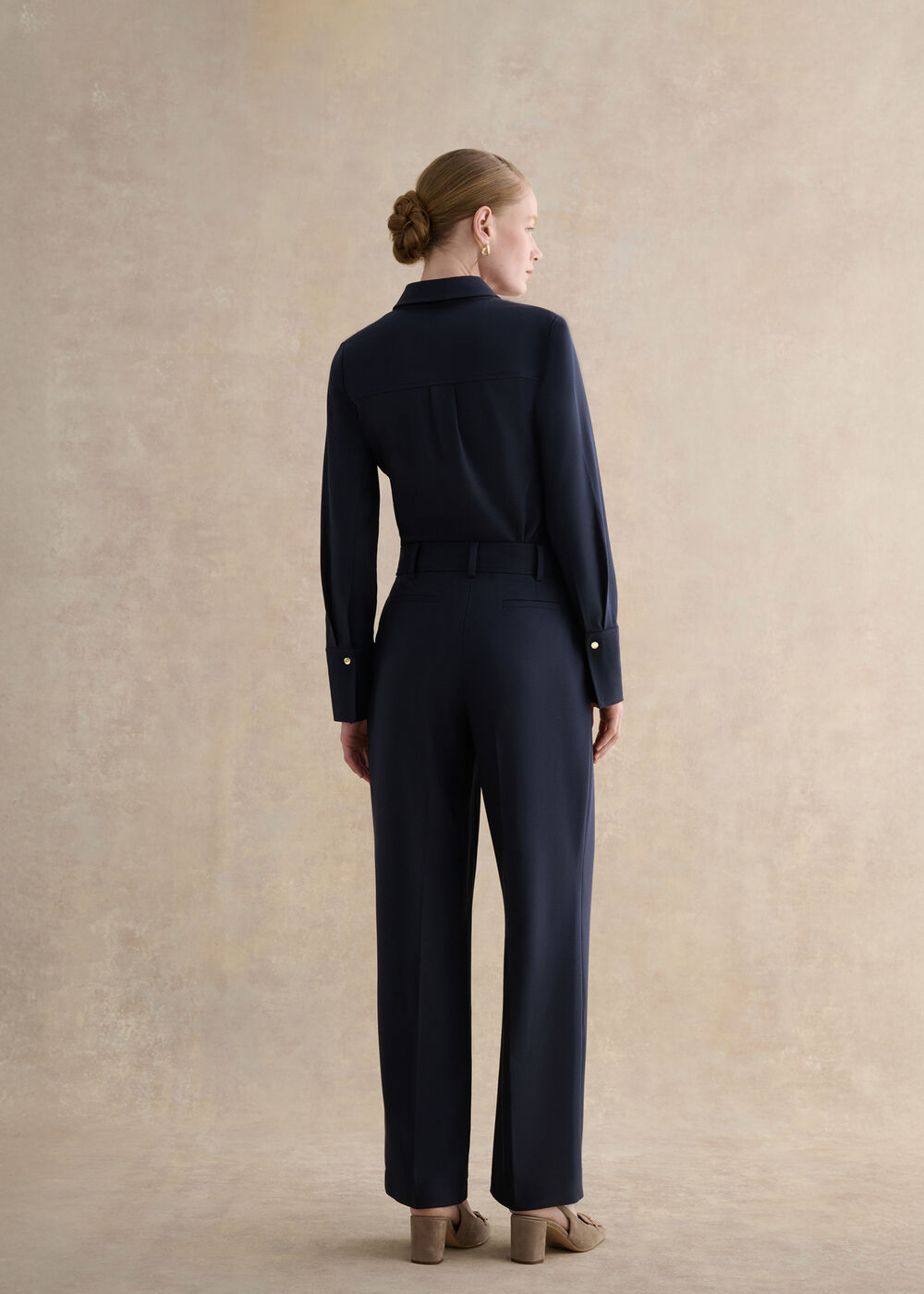 Dannie Wide Leg Trousers, Hobbs Navy, hi-res