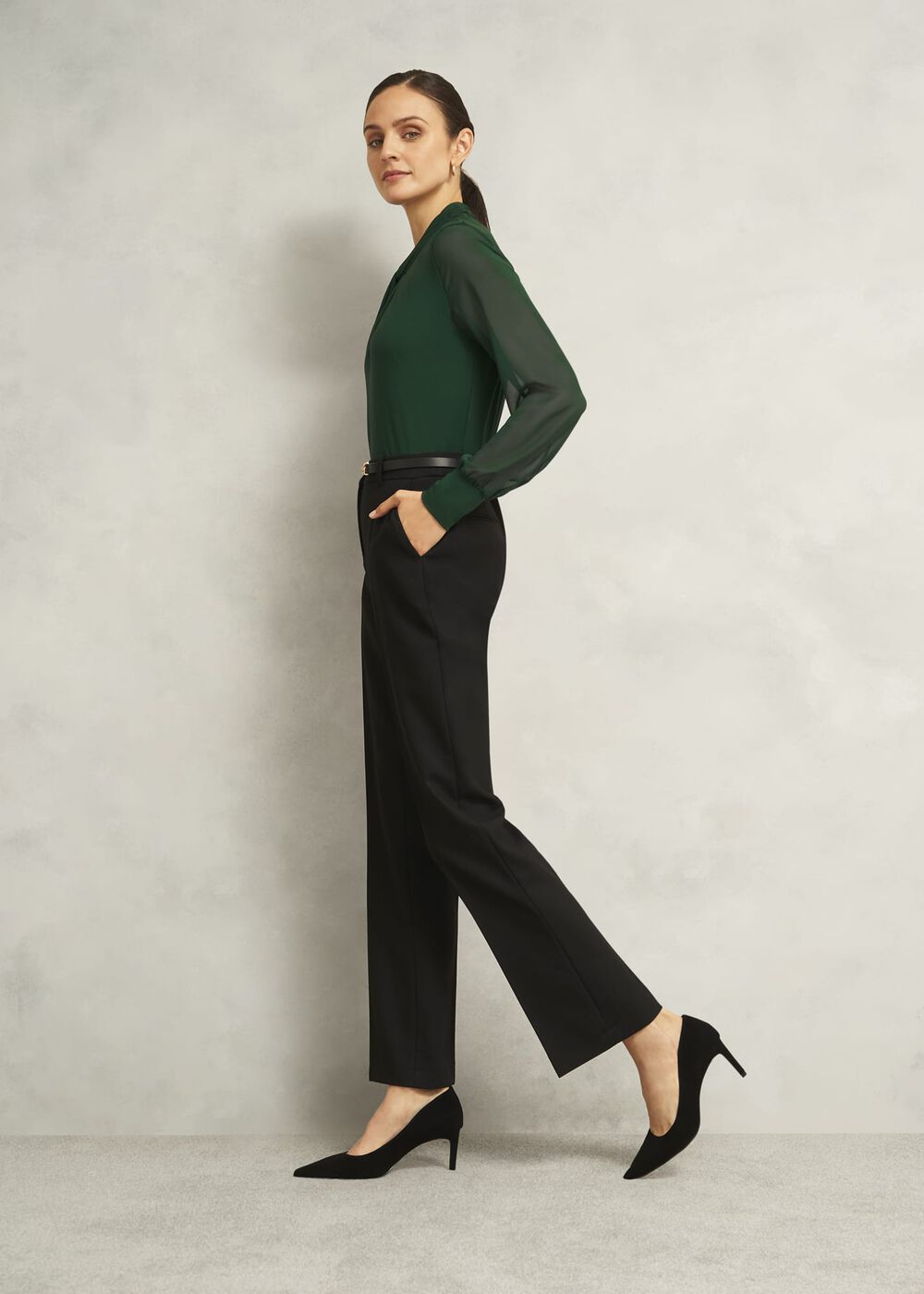 Leila Suede Courts, Black, hi-res