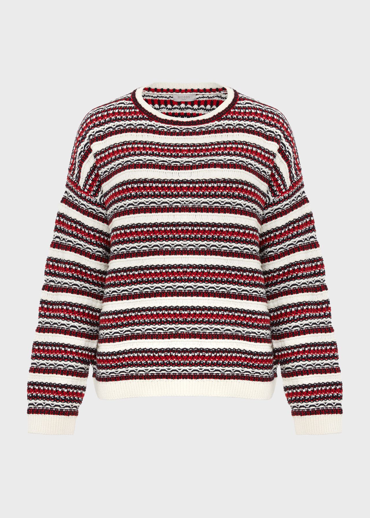Santana Cotton Sweater, Navy Multi, hi-res