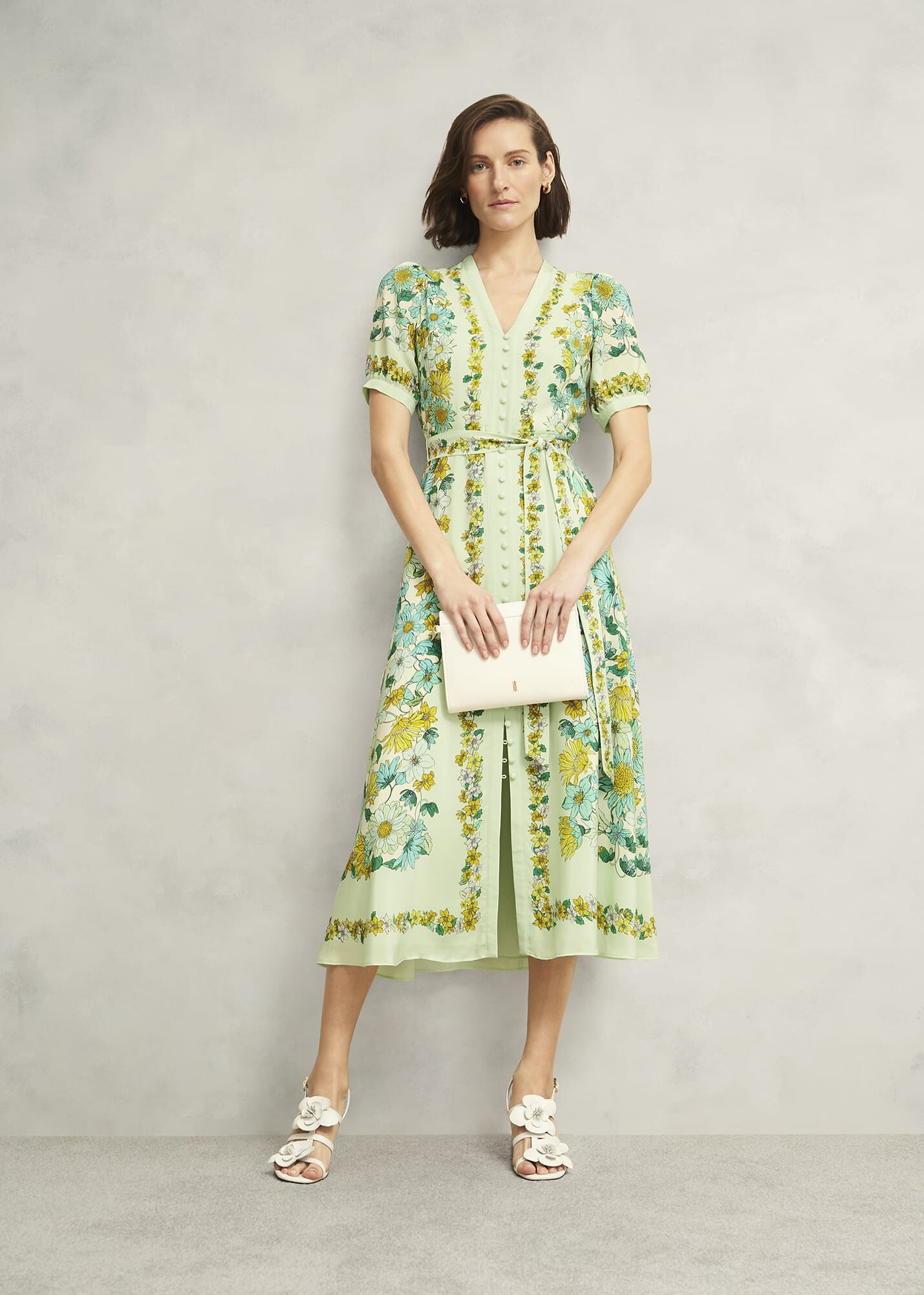 英国発【HOBBS LONDON】Ince Silk Vネック フローラル ドレス Ince Silk V Neck Floral Dress | Hobbs US |