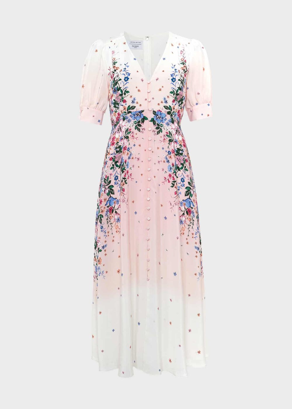 Ridley Silk Dress, Ivory Multi, hi-res