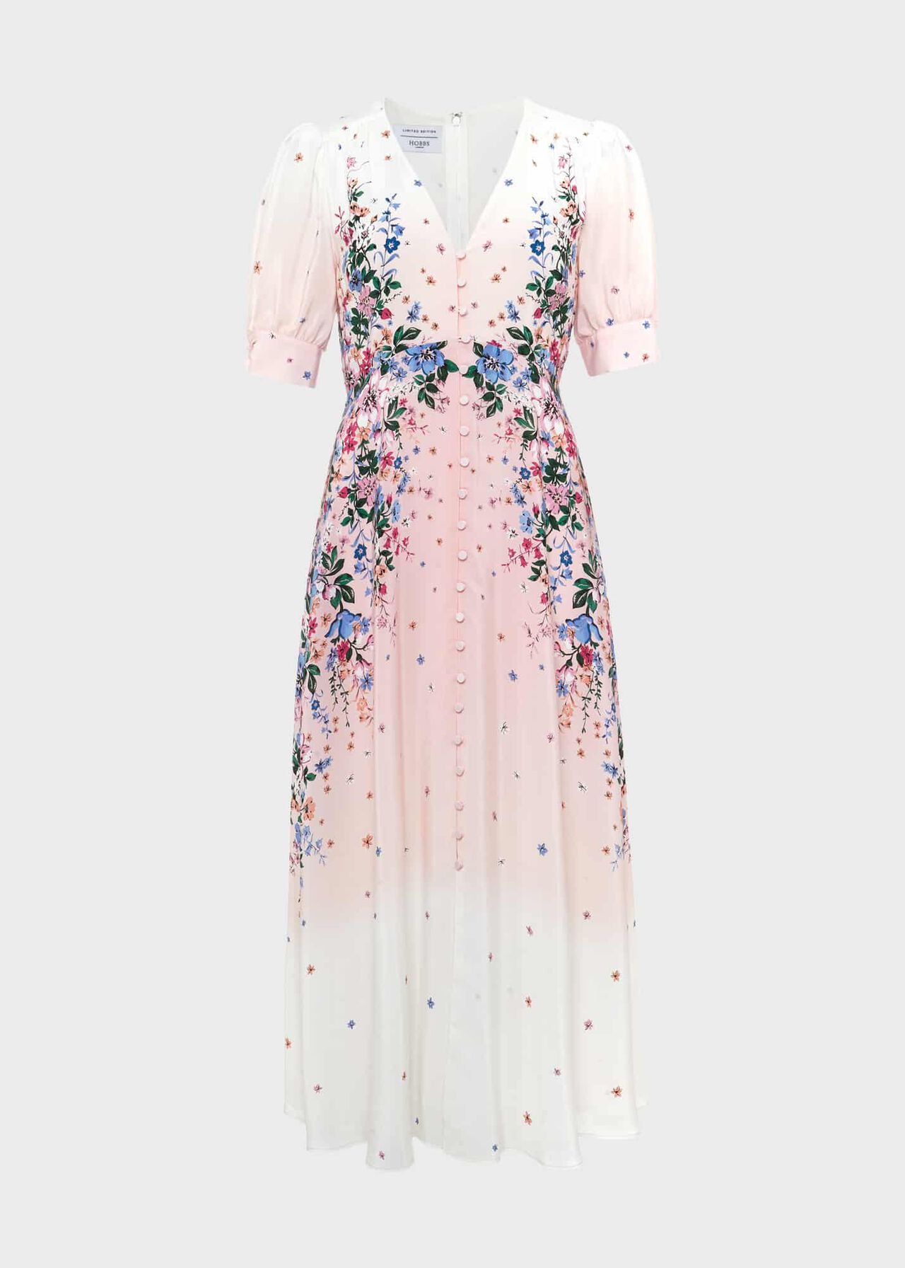 Ridley Silk Dress, Ivory Multi, hi-res
