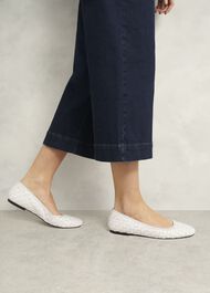 Raina Woven Leather Flats, Chalk Beige, hi-res