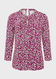 Julia Printed Top, Plum Pink Multi, hi-res