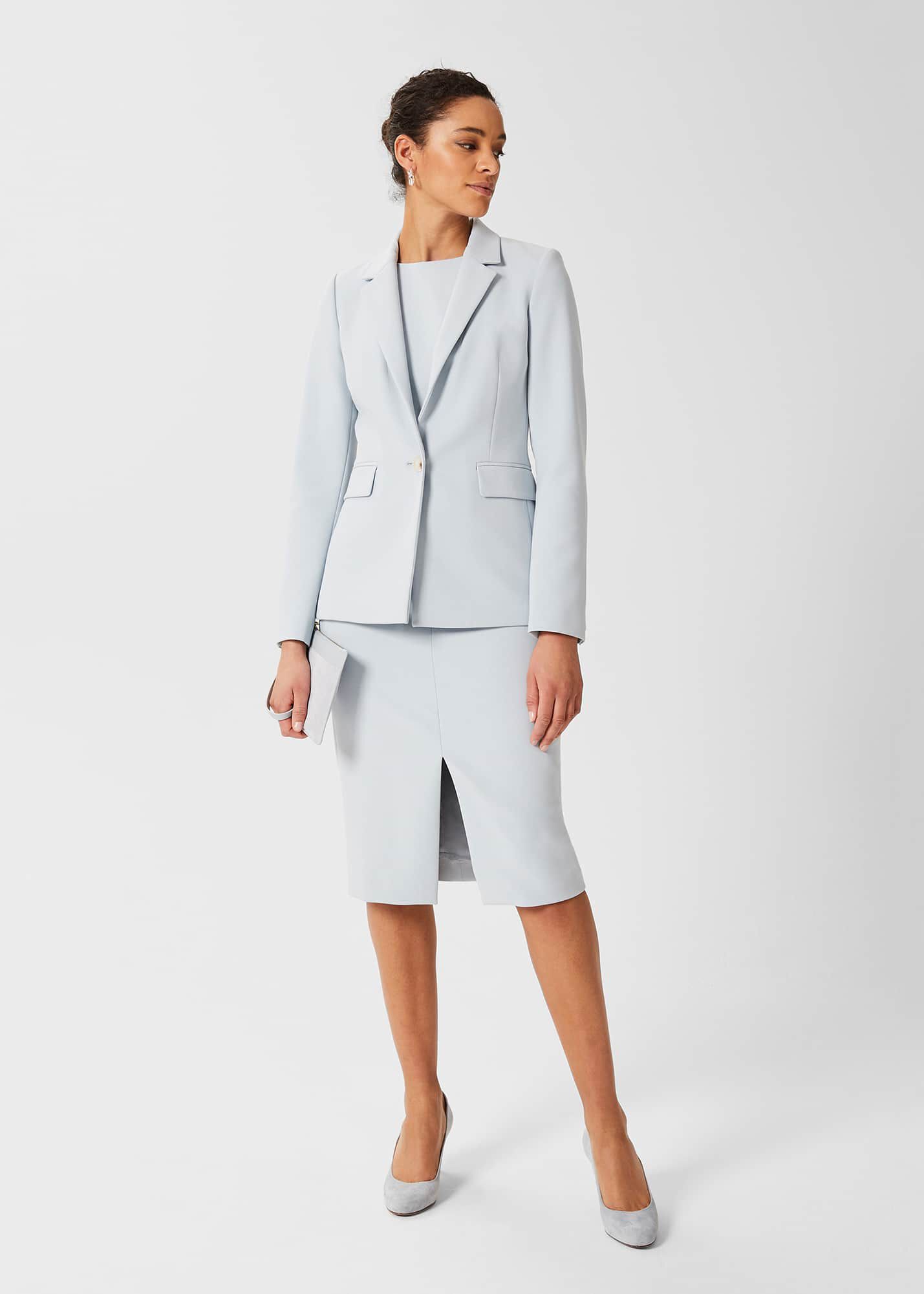 Light blue shop skirt and jacket