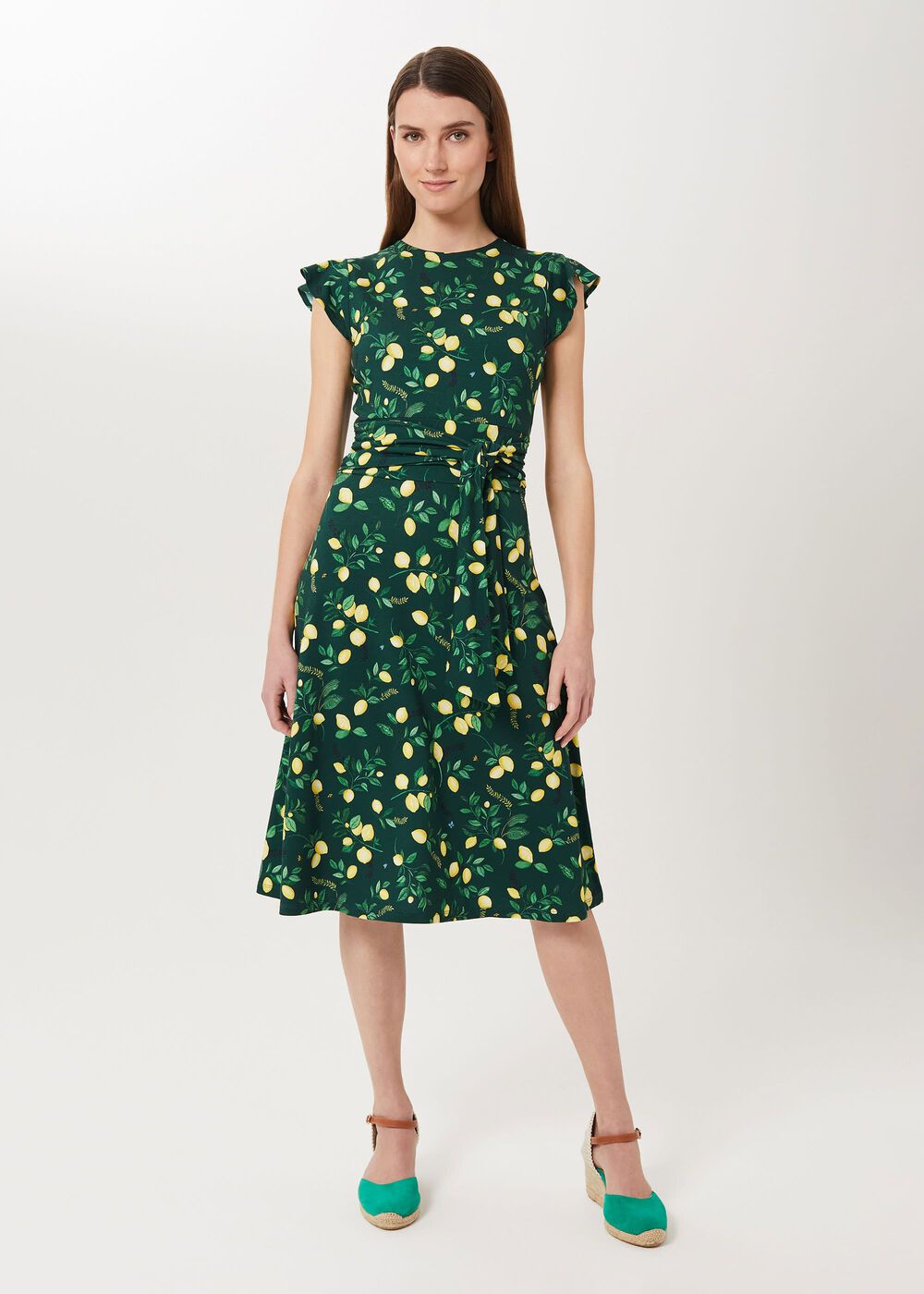 Cici Jersey Printed Dress, Green Multi, hi-res