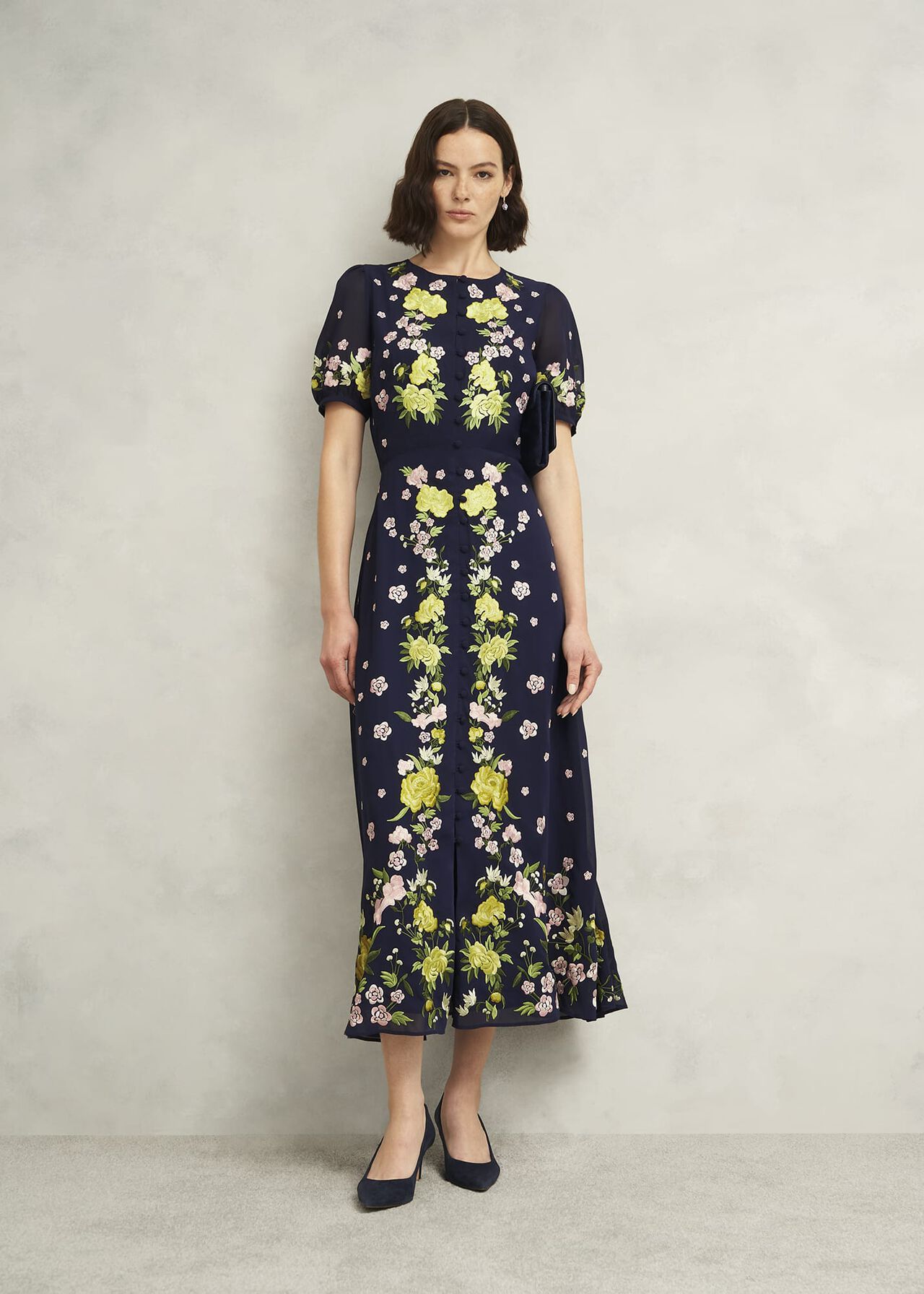Petite Elva Embroiderd Dress, Midnight Multi, hi-res