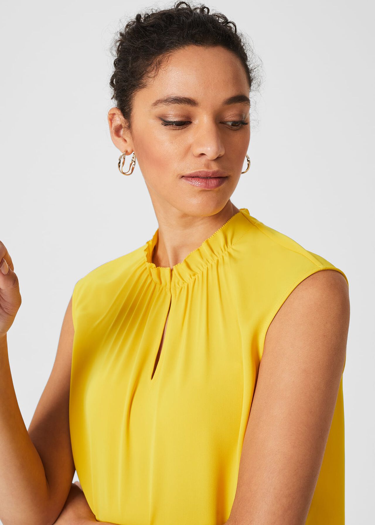 Hester Sleeveless Blouse, Corn Yellow, hi-res