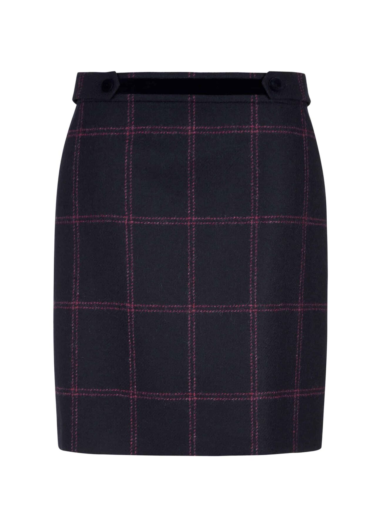 Riley Wool Skirt Navy Pink