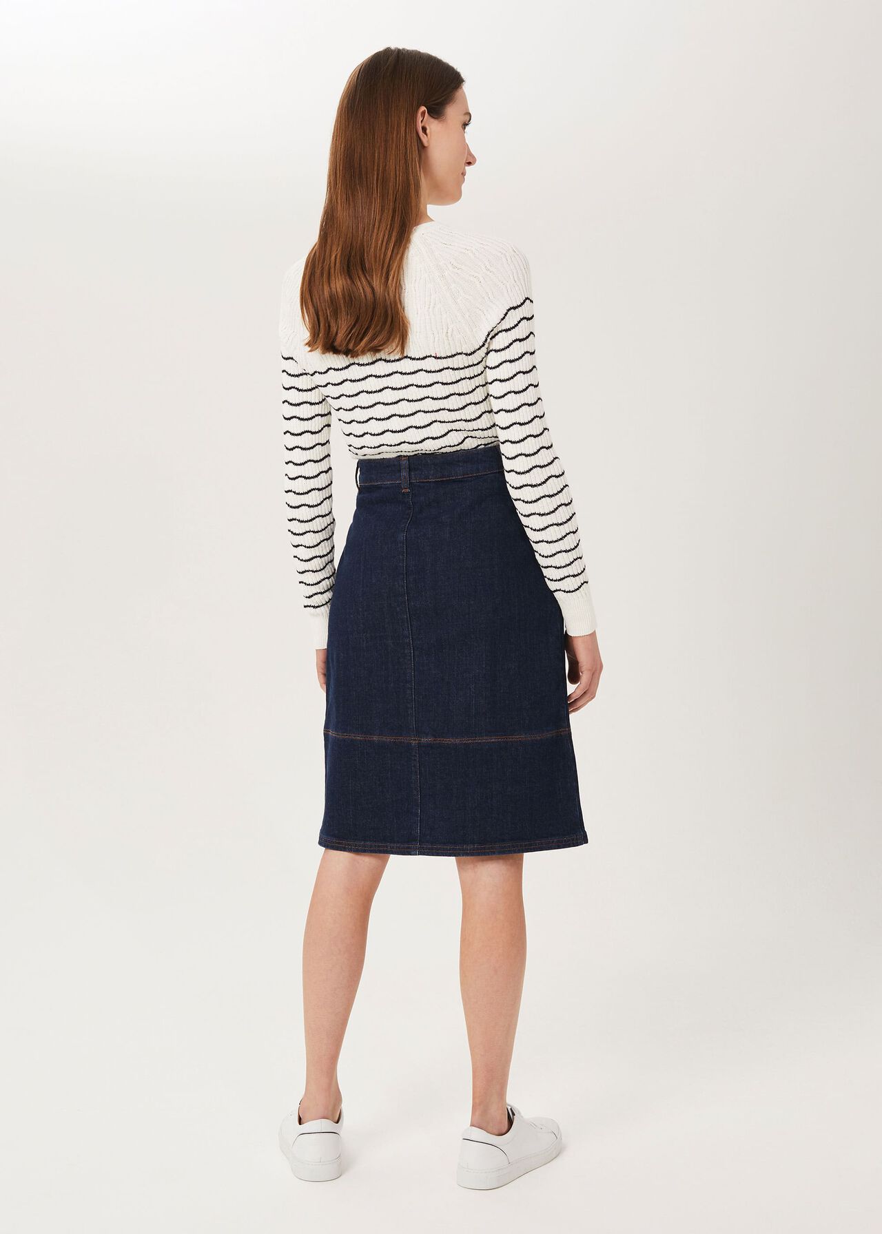 Macey Denim Skirt, Indigo, hi-res