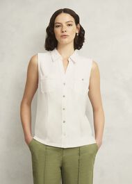 Sasha Jersey Shirt, Ivory, hi-res