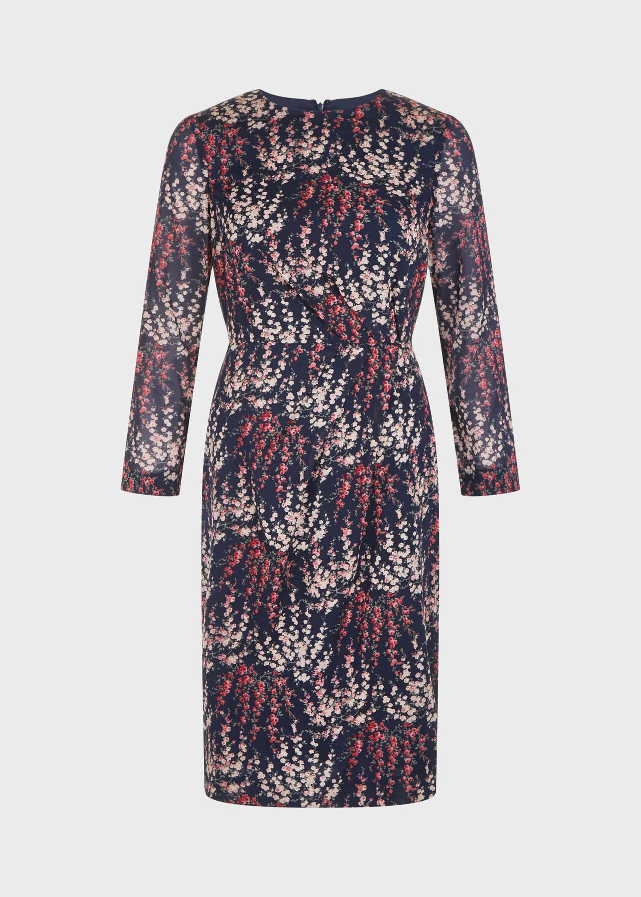  Trina Silk Blend Floral Dress, Midnight Rose, hi-res