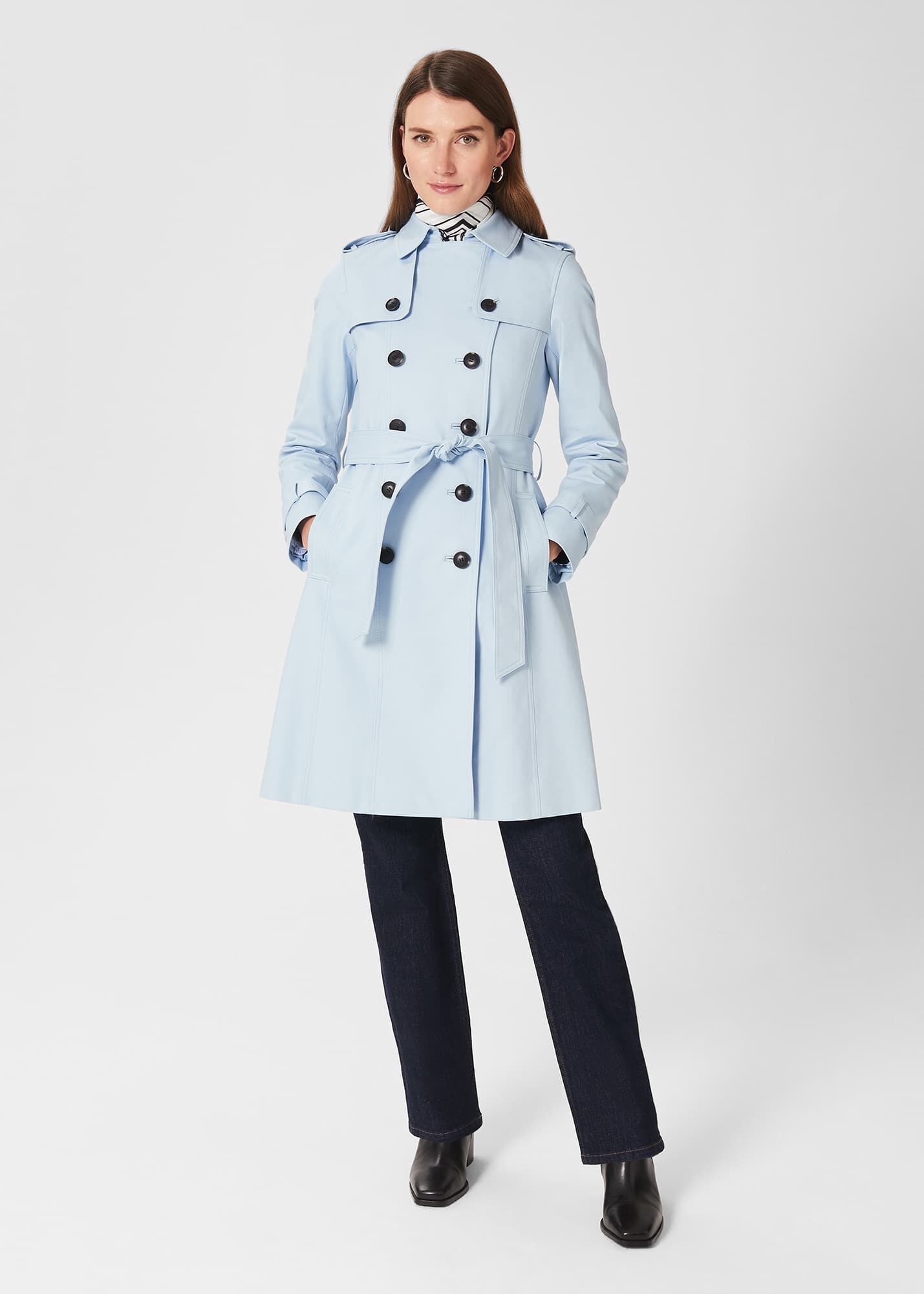 Light blue womens new arrivals trench coat