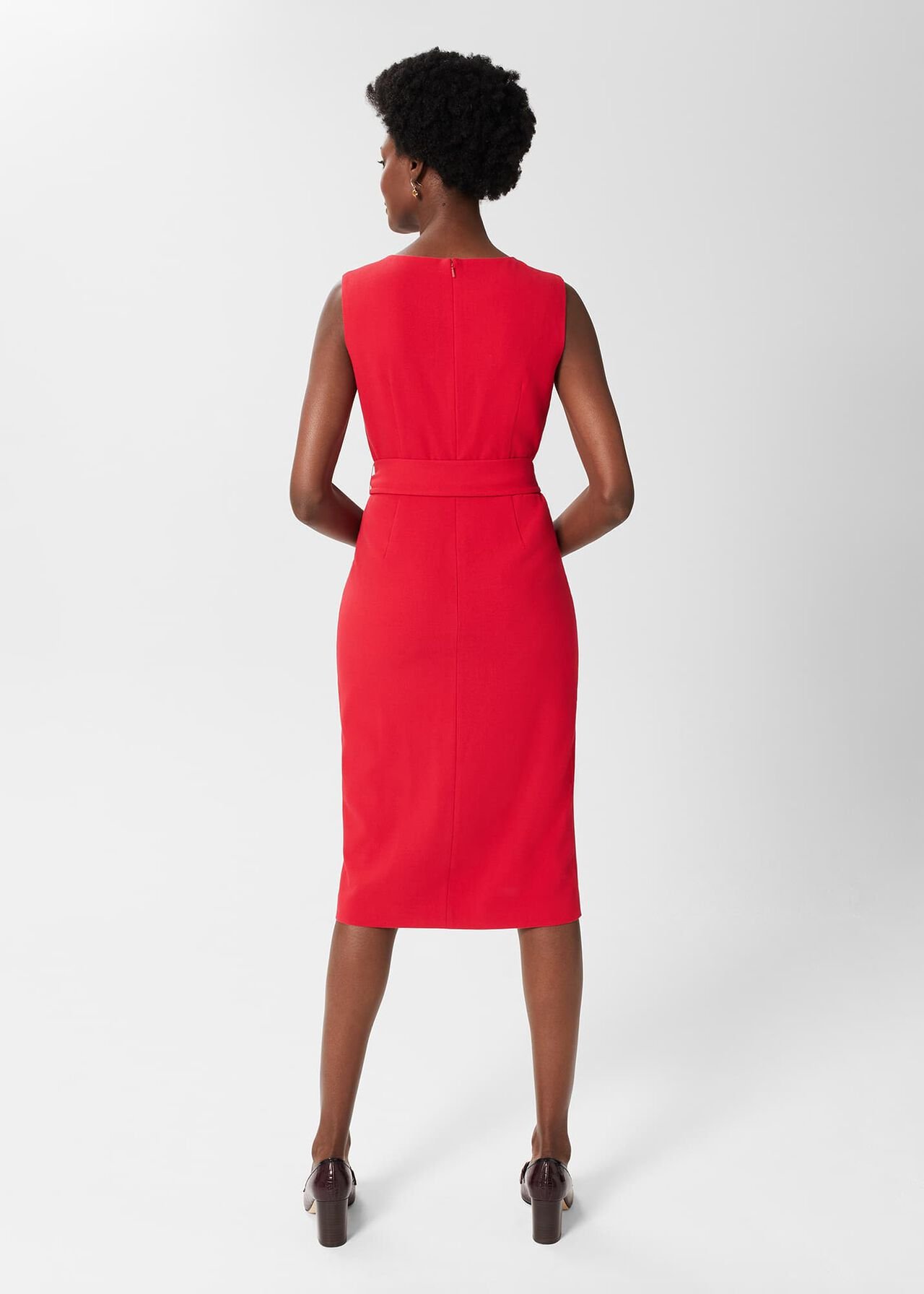 Alva Belted Dress, Poppy Red, hi-res