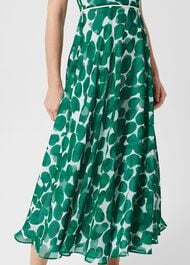 Petite Carly Spot Dress, Green Ivory, hi-res