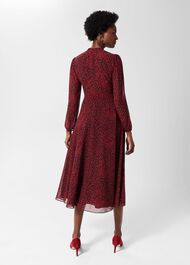 Aurora Fit And Flare Dress, Red Multi, hi-res