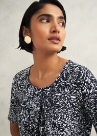 Jacqueline Print Top, Navy Ivory, hi-res
