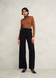 Drew Wide Trousers, Black, hi-res