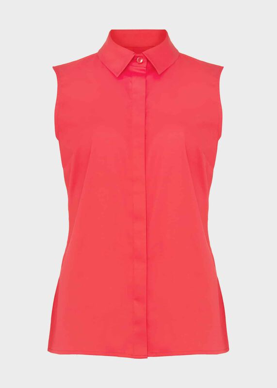 Sleeveless Vic Cotton Shirt 