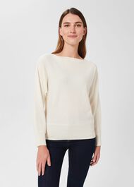 Joanna Cashmere Sweater, Ivory, hi-res