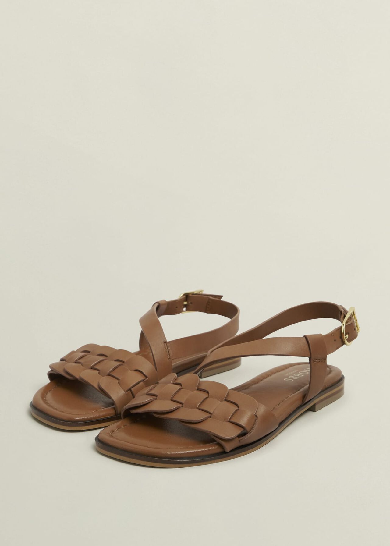 Vera Leather Sandals, Tan, hi-res