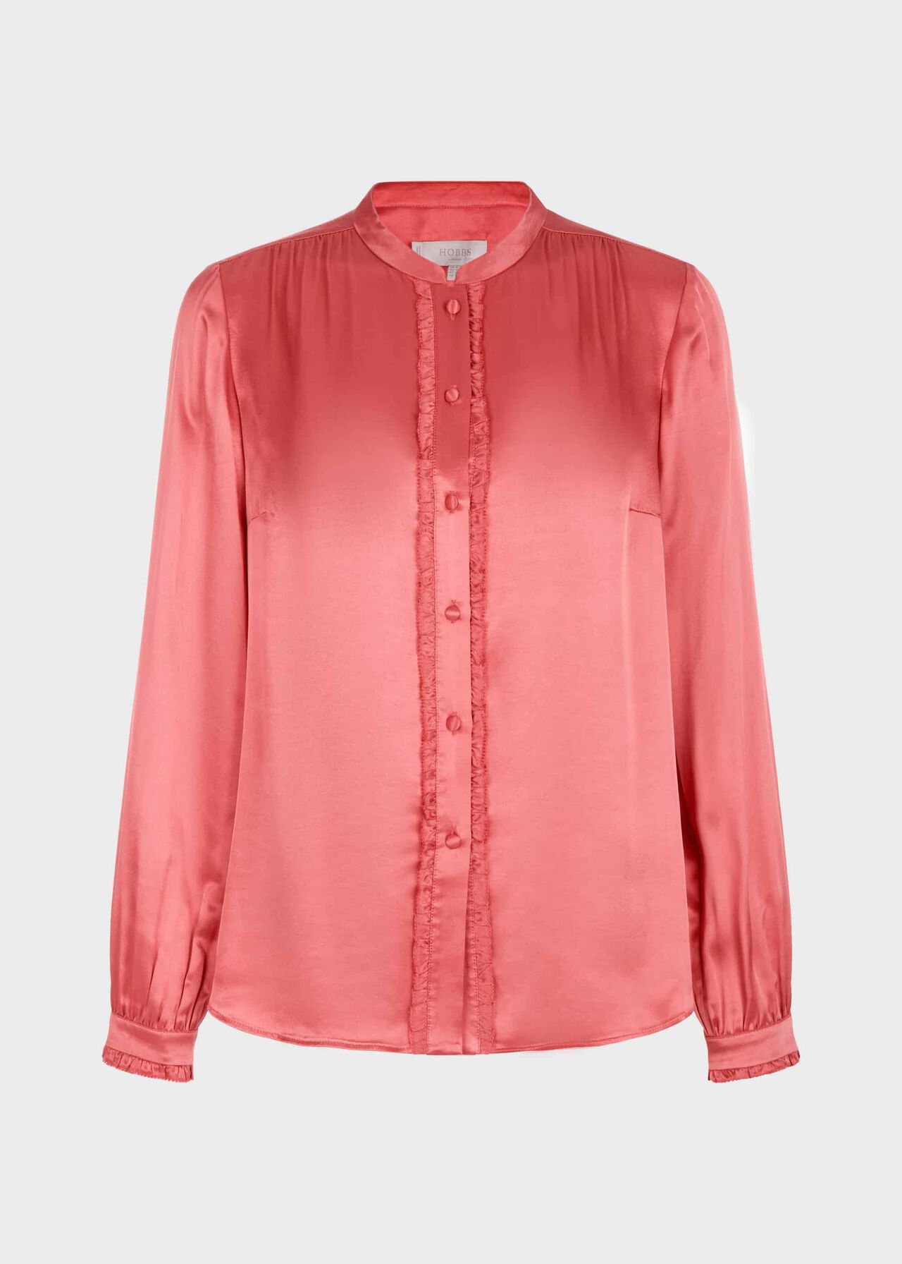 Esther Satin Blouse, Pink, hi-res