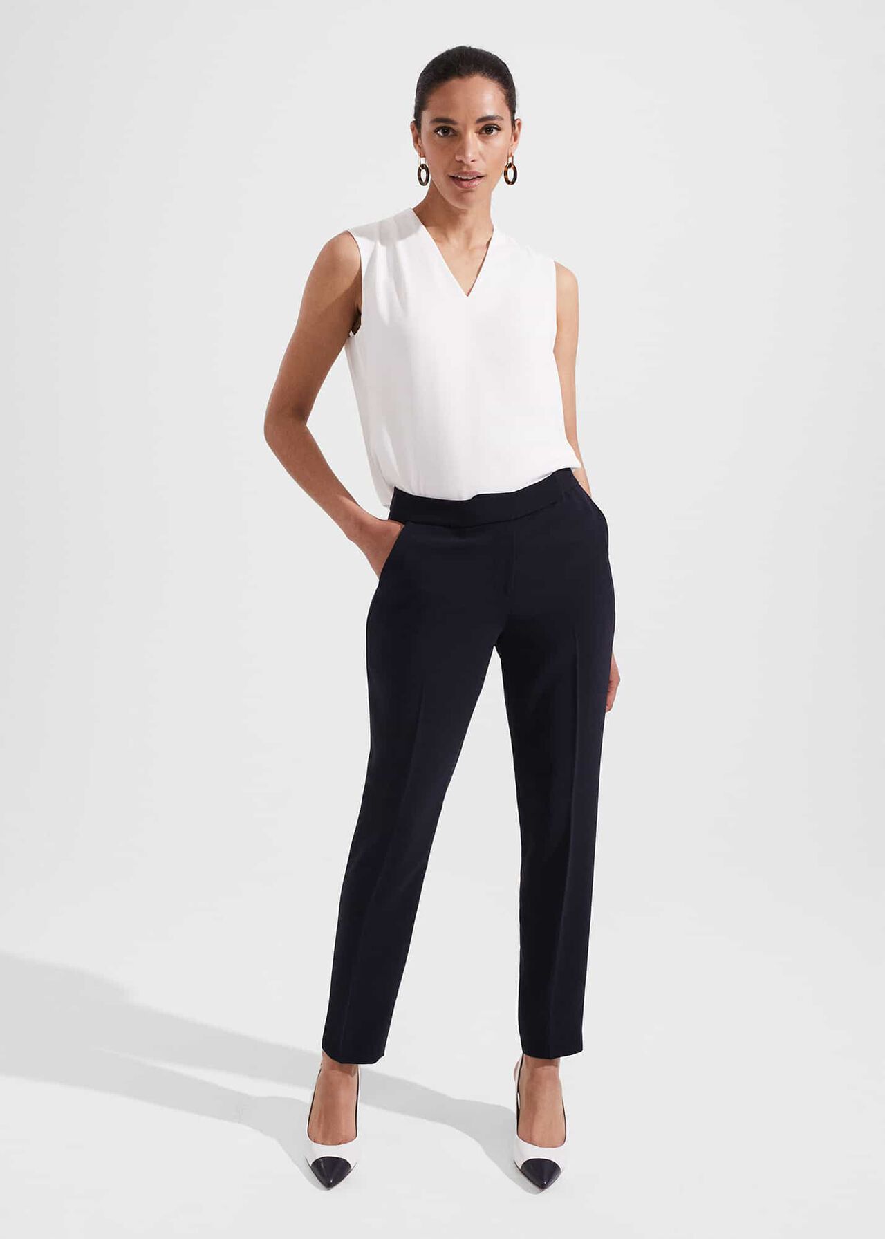 Stevie Tapered Trousers, Navy, hi-res