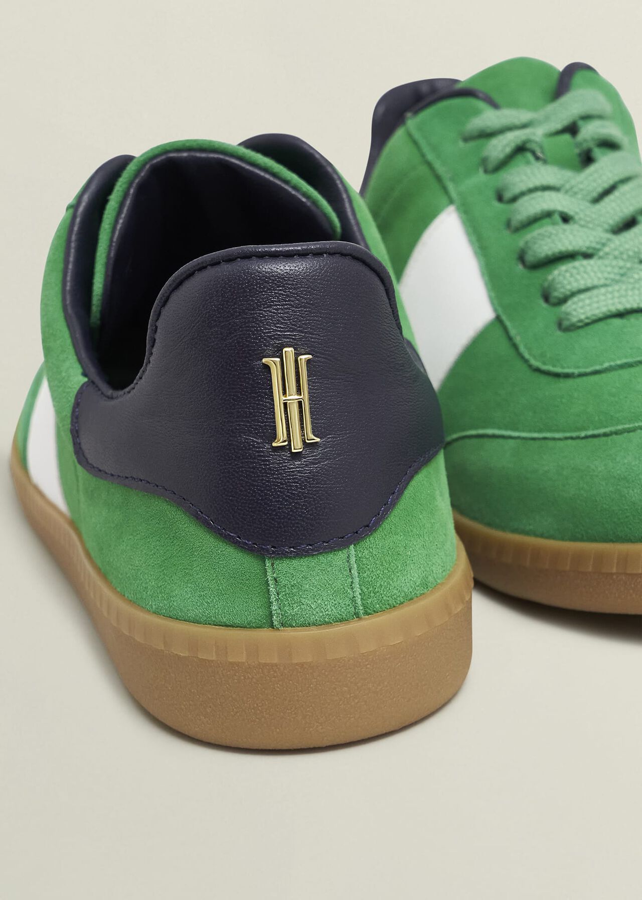 Etta Suede Trainers, Green Multi, hi-res