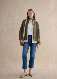 Petite Frida Shower Resistant Trench Coat, Olive Green, hi-res