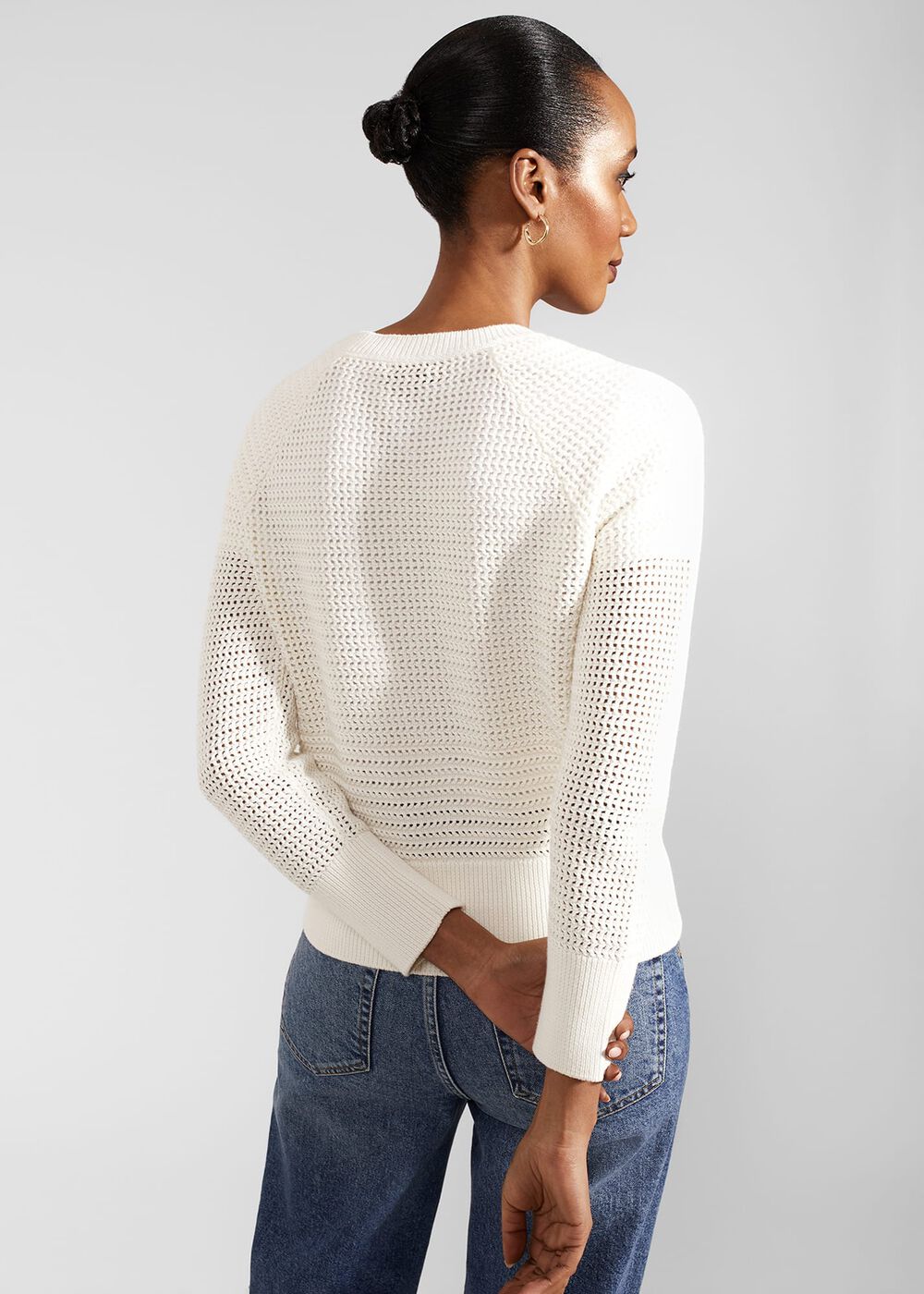 Florentina Cotton Cardigan, Ivory, hi-res