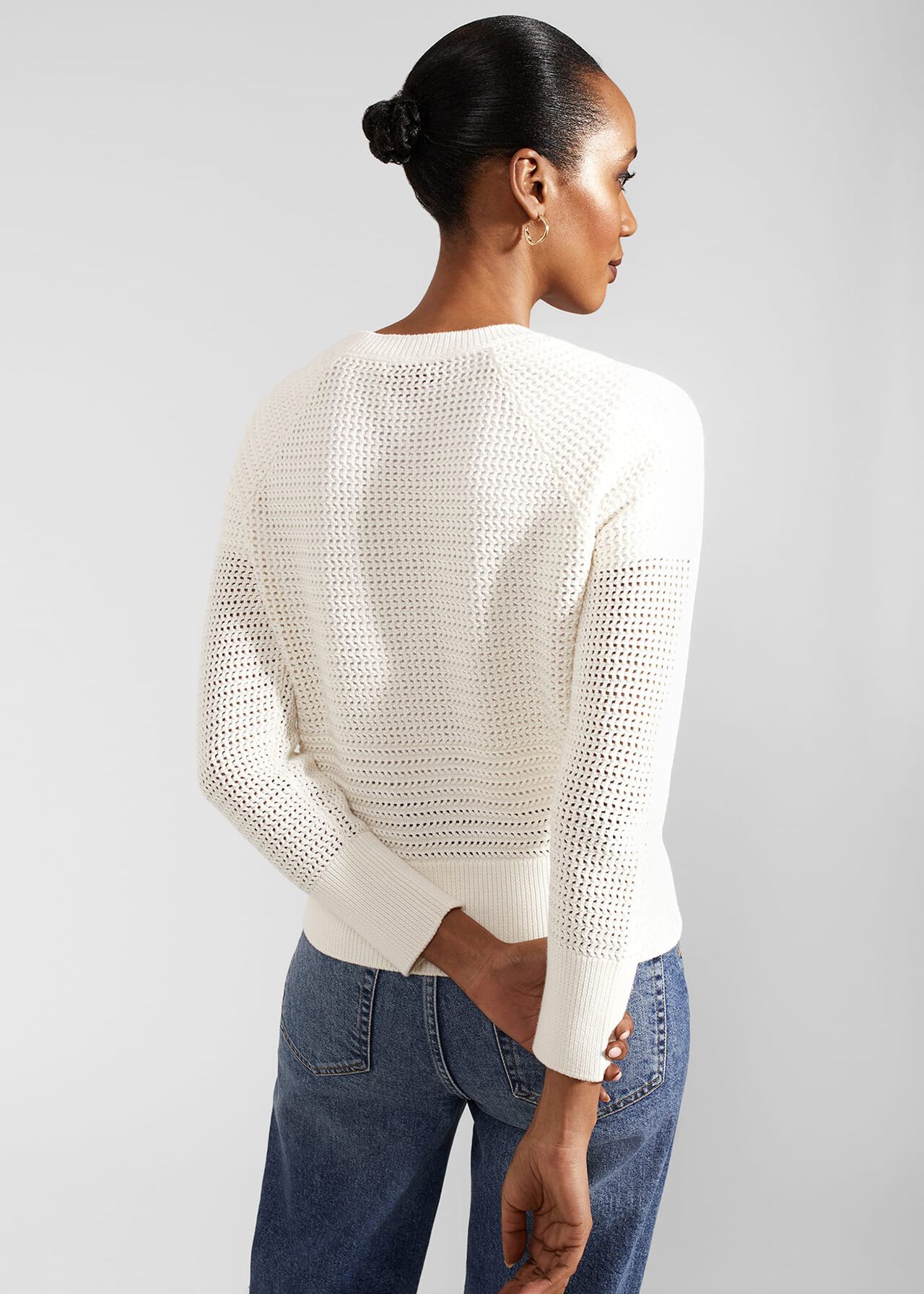 Florentina Cotton Cardigan, Ivory, hi-res